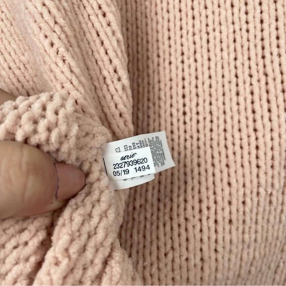 Aerie Oversized Turtleneck Sweater Peach Pink Medium - Picture 7 of 7